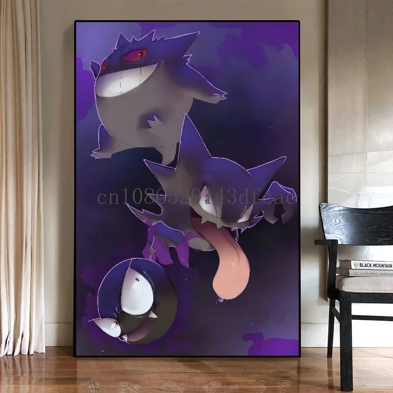 Pokémon Gengar Watercolor Canvas Poster - Image 4