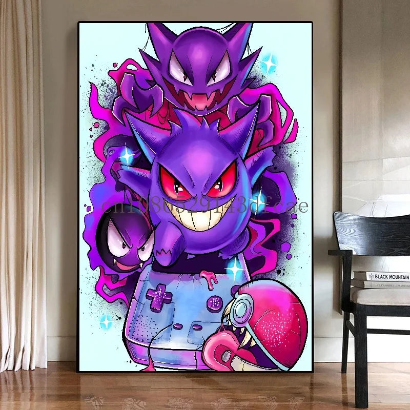 Pokémon Gengar Watercolor Canvas Poster - Image 13