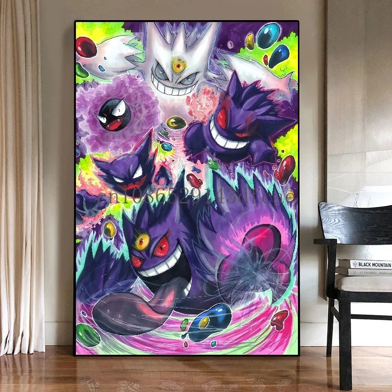Pokémon Gengar Watercolor Canvas Poster - Image 5